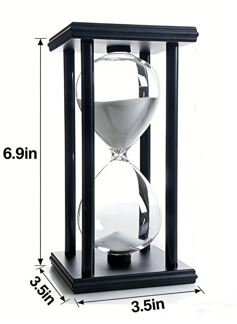 White Sand Hourglass in Black Wooden Frame - 60 Minute Timer - Image 5